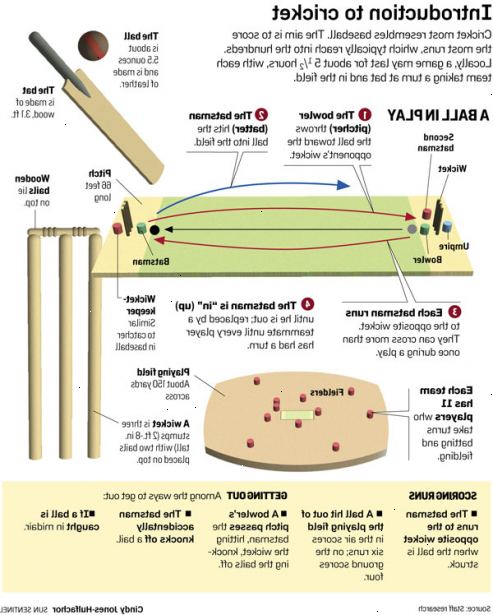 Hvordan spille cricket. Finn et ovalt felt å spille på.