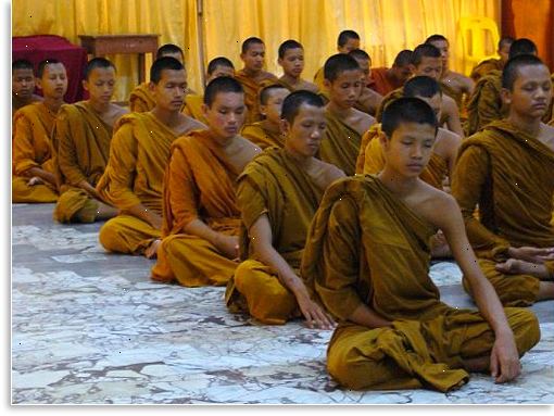 Hvordan å praktisere buddhistisk meditasjon. Få en pute eller myk pute å sitte på.